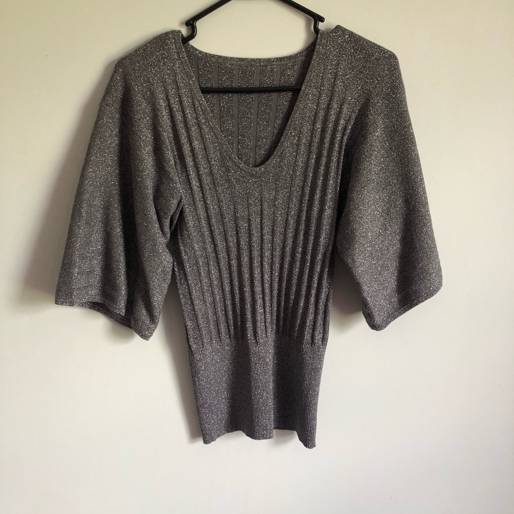 Stretchy silver blouse